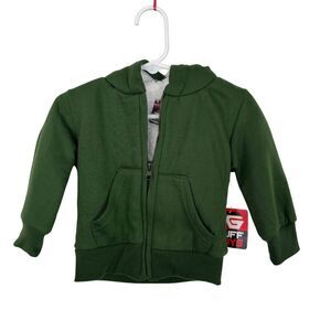 NWT Tuff Guys Green Sweatshirt Faux Sherpa Lined Baby Boy 18 Months